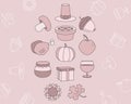 Thanksgiving day Icons set 02-03 Royalty Free Stock Photo