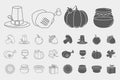 Thanksgiving day Icons set 01-06 Royalty Free Stock Photo