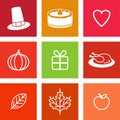 Thanksgiving Day Icons Royalty Free Stock Photo