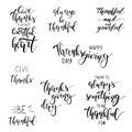 Thanksgiving Day lettering set. Give thanks. Hand written Vector Design Royalty Free Stock Photo