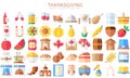 Thanksgiving day multi color icons set Royalty Free Stock Photo