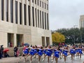 Cheerleaders performing at HEB Thanksgiving Day Parade Royalty Free Stock Photo