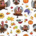 Holiday, pattern, Thanksgiving, turkey, day, background, holiday