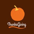 Thanksgiving Day Poster. Beautiful Pumpkins in Orange Color with