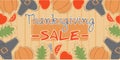 Thanksgiving Day sale banner. Vector illustration. Royalty Free Stock Photo