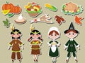 Thanksgiving day set icons