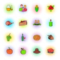 Thanksgiving Day set icons