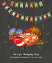 Thanksgiving day. Thanksgiving party poster. Harvest festival Royalty Free Stock Photo