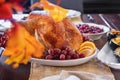 Thanksgiving Day Turkey on Family Table Royalty Free Stock Photo