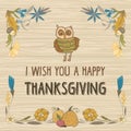 Thanksgiving Day Vector Card Royalty Free Stock Photo