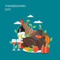 Thanksgiving Day vector flat style design illustration Royalty Free Stock Photo