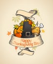 Thanksgiving design in retro style.