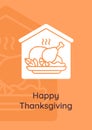 Thanksgiving dinner for family greeting card with glyph icon element Royalty Free Stock Photo