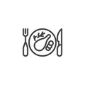 Thanksgiving dinner line icon