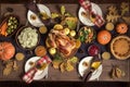 Thanksgiving dinner table Royalty Free Stock Photo
