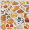 thanksgiving doodle elements