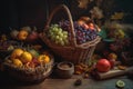 Thanksgiving fall autumn cornucopia. Generative AI Royalty Free Stock Photo