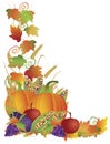 Thanksgiving Fall Harvest and Vines Border Royalty Free Stock Photo