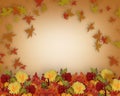 Thanksgiving Fall Leaves and Flowers border design Royalty Free Stock Photo