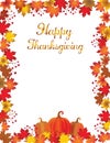 Thanksgiving fall leaves frame isolated on white background. Royalty Free Stock Photo