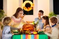 Thanksgiving family dinner. Roasted turkey meal Royalty Free Stock Photo