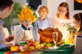 Thanksgiving family dinner. Roasted turkey meal Royalty Free Stock Photo