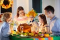 Thanksgiving family dinner. Roasted turkey meal Royalty Free Stock Photo