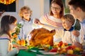 Thanksgiving family dinner. Roasted turkey meal Royalty Free Stock Photo