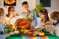 Thanksgiving family dinner. Roasted turkey meal Royalty Free Stock Photo