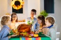 Thanksgiving family dinner. Roasted turkey meal Royalty Free Stock Photo