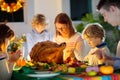 Thanksgiving family dinner. Roasted turkey meal Royalty Free Stock Photo