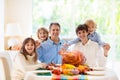 Thanksgiving family dinner. Roasted turkey meal Royalty Free Stock Photo