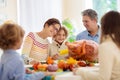 Thanksgiving family dinner. Roasted turkey meal Royalty Free Stock Photo