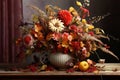 Thanksgiving floral arrangement with autumn