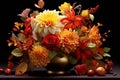 Thanksgiving floral arrangement with autumn