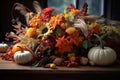 Thanksgiving floral arrangement with autumn