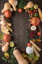 Thanksgiving frame with copy space. top view