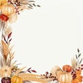 thanksgiving frame with pumpkins corn and berries