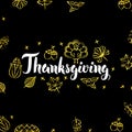 Thanksgiving Gold Black Postcard