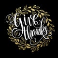 Thanksgiving - gold glittering lettering design