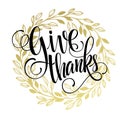 Thanksgiving - gold glittering lettering design