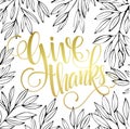 Thanksgiving - gold glittering lettering design