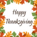 Thanksgiving graphic with overlapping leaves frame