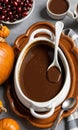 Thanksgiving A Gravy Boat Filled With Rich Brown Grav. Generative AI