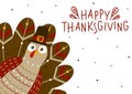Thanksgiving greeting card with turkey