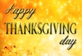 Thanksgiving greetings on holiday gold background