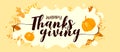 Happy Thanksgiving text calligraphy free hand draw