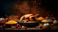 Thanksgiving and the Harvest Feast day, a day of giving thanks for the blessings of the harvest and of the preceding year. A table