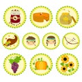 Thanksgiving Native Characters and Items Icon Set.