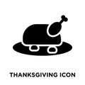 Thanksgiving icon vector isolated on white background, logo concept of Thanksgiving sign on transparent background, black filled